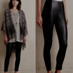 La Fee Verte Anthropologie black faux leather/suede high riseleggings Xsmall